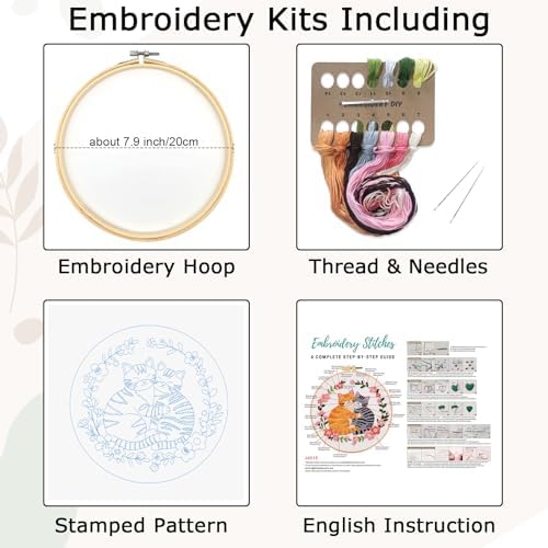 Nuberlic Cat Embroidery Kit for Beginners Adults - Image 3