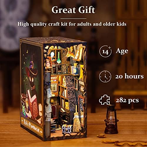 CUTEBEE Book Nook Kit - DIY Miniature House Dollhouse Kit for Adults and Teens, 3D Wooden Puzzle Booknook Build Bookshelf Decor, Gifts for Family and Friends (Magic Pharmacist) - Image 5
