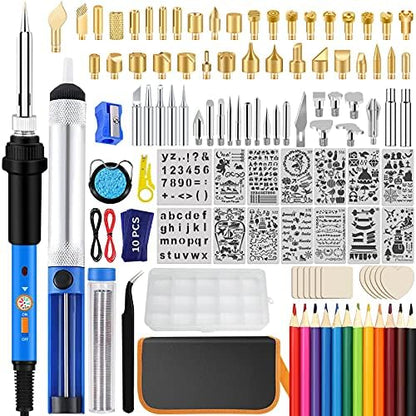 116pcs Wood Burning Kit, Adjustable Temperature 220~480℃ for Beginners by IVSUN