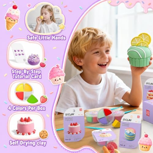 Air Dry Clay Kit -12 Desserts Modeling Clay for Kids Arts and Crafts - Image 3