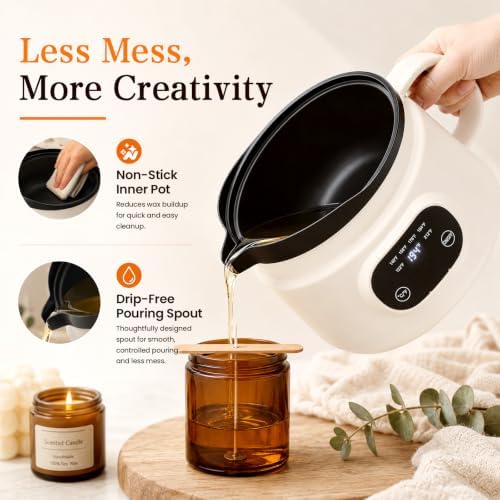Candle Making Kit with 1.8L Electric Wax Melter 2LB Soy Wax, DIY Candle Kit - Image 7