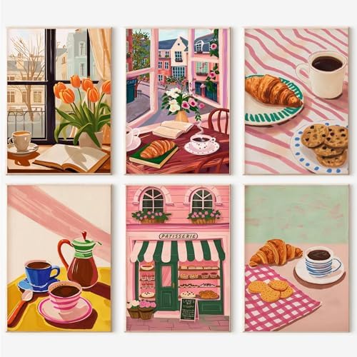 CasaWeave 6 Packs Paint by Numbers Kit for Adults,Coffee DIY Acrylic Oil Painting Paint by Numbers Kits on Canvas,Bread Adults Paint by Numbers Kits Drawing Paintwork for Home Decor 9.8x13.8inch by Unknown