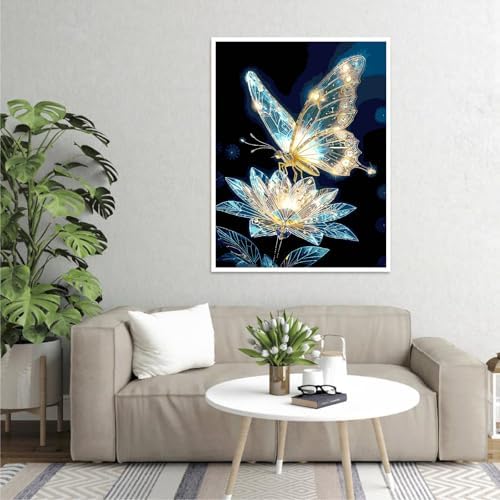 Paint by Numbers Kit for Adults,Crystal Butterfly Paint by Number 16x20 In - Image 2
