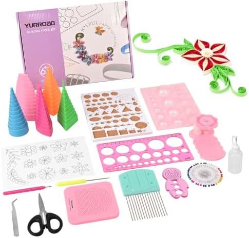 YURROAD 19-Piece Beginner Paper Quilling Tool Kit for 2D and 3D Paper Art by YURROAD