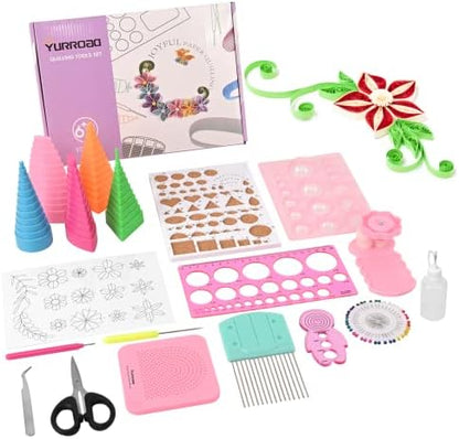 YURROAD 19-Piece Beginner Paper Quilling Tool Kit for 2D and 3D Paper Art by YURROAD
