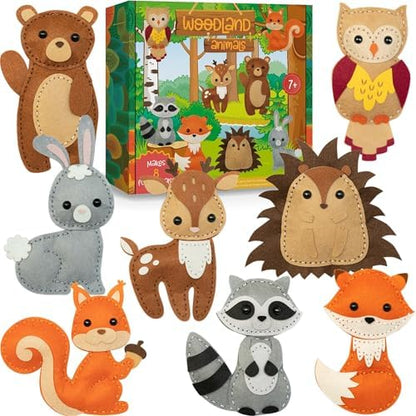 Craftorama Sewing Kit for Kids, Fun and Educational Animal Craft Set for Boys and Girls Age 7-12, Sew Your Own Felt Animals Craft Kit for Beginners, 165 Piece Set by Craftorama