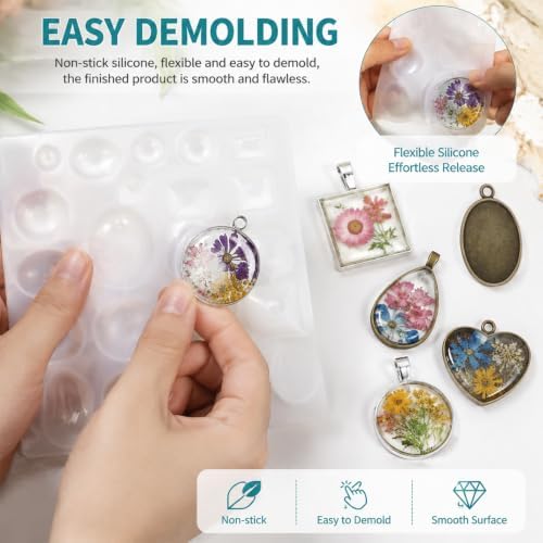 Resin Jewelry Making Kit with Mold Pendant Trays for DIY Crafts - Image 3
