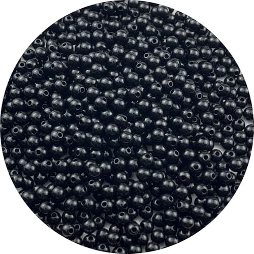 700pcs Acrylic Round Beads for Crafts 6mm Resin Candy Color Spacer Beads with Hole for Jewelry Making Sewing Crafts Decoration Necklaces Bracelets Earrings Supplies(Black) by Unknown