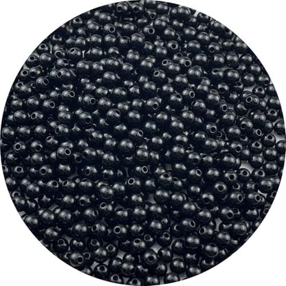 700pcs Acrylic Round Beads for Crafts 6mm Resin Candy Color Spacer Beads with Hole for Jewelry Making Sewing Crafts Decoration Necklaces Bracelets Earrings Supplies(Black) by Unknown