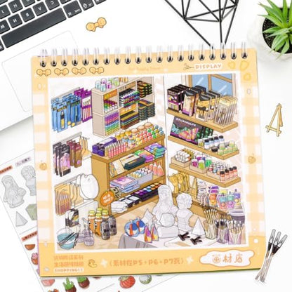 10 Sets 3D Big Size Stickers Scene Book DIY Room House Scenes Stickers Book - Image 6
