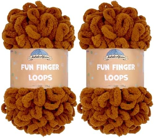 JubileeYarn Fun Finger Loops Yarn - Hickory - 2 Skeins by BambooMN