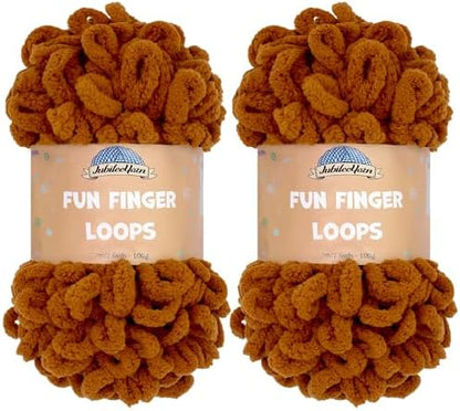JubileeYarn Fun Finger Loops Yarn - Hickory - 2 Skeins by BambooMN