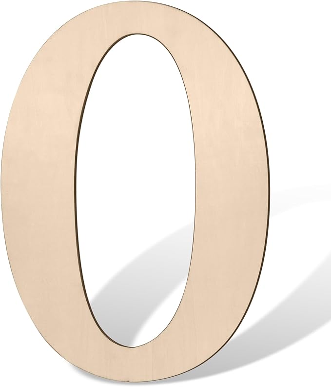 17 inch Large Wooden Numbers for Party Decor, Big Wood Number 0 for Wall Decor, Unfinished Blank Giant Wooden House Numbers, Wood Signs for Crafts, Birthday, Rustic Wedding, Christmas, Baby Shower