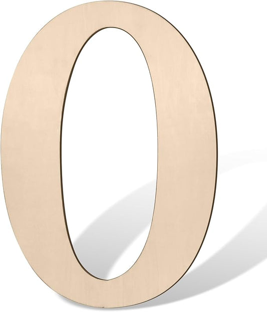 17 inch Large Wooden Numbers for Party Decor, Big Wood Number 0 for Wall Decor, Unfinished Blank Giant Wooden House Numbers, Wood Signs for Crafts, Birthday, Rustic Wedding, Christmas, Baby Shower