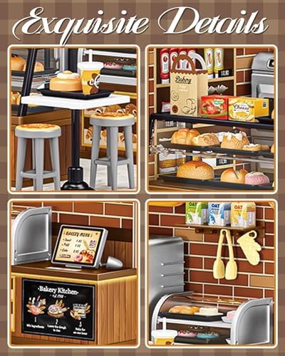 Kisoy DIY Miniature House Kit, Beginner-Friendly Tiny House Model with LED Light, Craft Gift for Home Decor, Teens & Adults（Baking Time） - Image 4