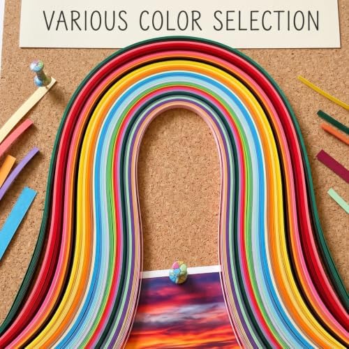 Giloaou 1440pcs 36 Colors Quilling Strips Set, 3mm Width 21.3in Length Strips Paper, Japanese TANT Paper Quilling Kit for Adults DIY Craft - Image 4