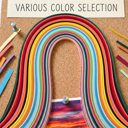 Giloaou 1440pcs 36 Colors Quilling Strips Set, 3mm Width 21.3in Length Strips Paper, Japanese TANT Paper Quilling Kit for Adults DIY Craft - Image 4