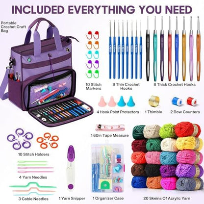 74 pcs Crochet Kit, with Large Storage Bag, Crochet Kits for Beginners - Image 2