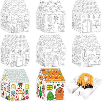 80UncleKimby 25Sets Christmas Crafts Gingerbread House Coloring Kit by 80UncleKimby