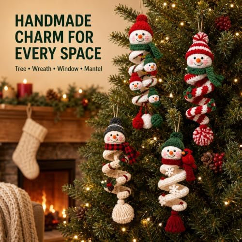 Crochet Snowman Spiral Ornament DIY Kit, Christmas Craft for Adults - Image 7