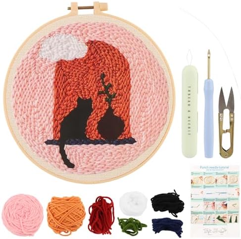 DIY Punch Needle Kit for Adult Beginners, A Cat on the Windowsill by Unknown