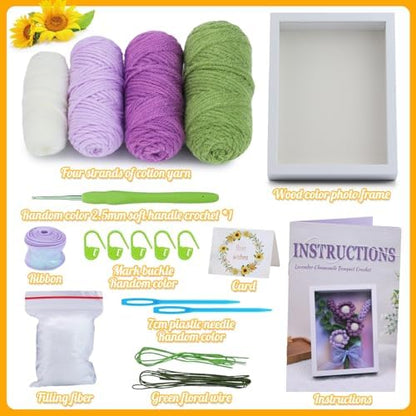 IMZAY Crochet Kit for Beginners Lavender Beginner Crochet Kit Photo Frame - Image 2