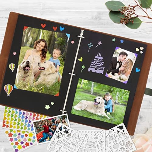 ZEEYUAN Scrapbook Photo Album PU Leather Scrap Book Mothers's Day Gift for Mom Valentines Gift Vintage Family Scrapbook Memory Photo Book 60 Pages - Image 3