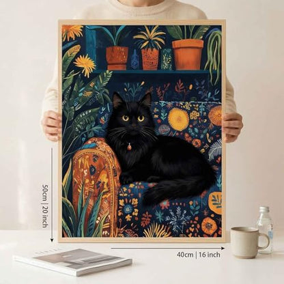Amphol Paint by Numbers Kit for Adults - 16x20 Inch Black Cat DIY Paint by Number Canvas Art Kit, Oil Painting Kit on Unframed Canvas Art for Stress Relief, Home Wall Decor with Acrylic Paint Set - Image 6