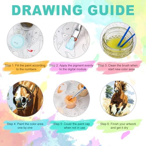 Paint by Numbers Kit for Adults, Running Horse Painting, 16 x 20 Inch - Image 5