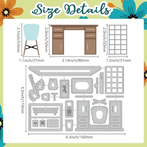 Office Work Table Cutting Dies Carbon Steel Die Cuts Stencils Blessing Card Scrapbooking Embossing Template Dies for Birthday Greeting Card Making Album Photo Decor - Image 2