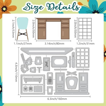Office Work Table Cutting Dies Carbon Steel Die Cuts Stencils Blessing Card Scrapbooking Embossing Template Dies for Birthday Greeting Card Making Album Photo Decor - Image 2
