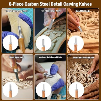 Wood Carving Kit for Beginners - 28Pcs Wood Carving Tools with Storage Bag - Image 4