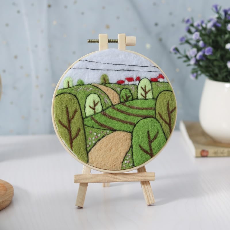 Hilsayum Wool Painting Kit Needle Felting Kit Wool Felt Painting Gifts for Adults,Needle Felt Supplies for Beginners,Home Decoration - Image 4