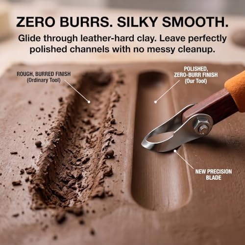 Round Arc Pottery Carving Tools, 304 Steel U-Groove Clay Sculpting Set - Image 3