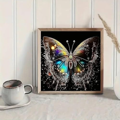 MaiMMaledy Paint by Numbers Kit 10Lx10W inch for Adults Beginners Canvas Pictures with Framed Drawing Painting Acrylic Pigment with Wooden Triangle Easel Black Butterfly - Image 6
