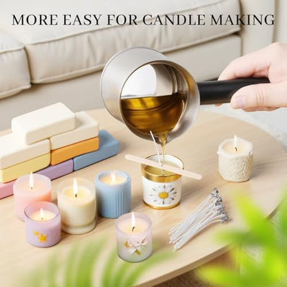 KEARLGMBH Wax Melter for Candle Making, Soy Candle Making Kit with Wax Melting Pot, DIY Candles Making Supplies Including 1lbs Soy Wax, Candle Wax Melter, Stirring Spoon, Wicks, and Centering Device - Image 2