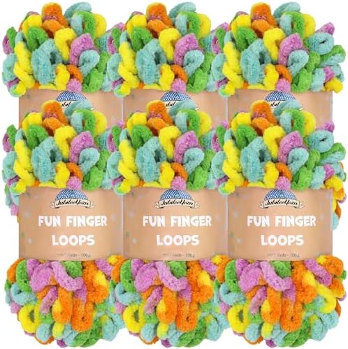 JubileeYarn Fun Finger Loops Yarn - Aura - 6 Skeins by BambooMN