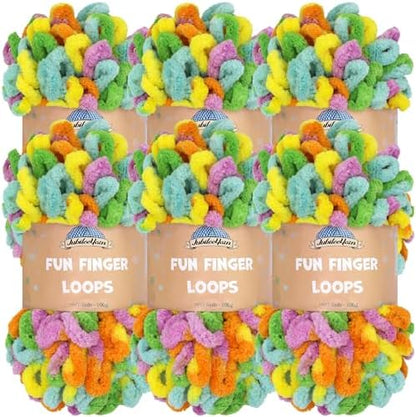 JubileeYarn Fun Finger Loops Yarn - Aura - 6 Skeins by BambooMN