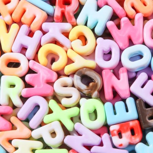 500g/160pcs Large Hole Letter Beads Color Cloud Letter Beads by CYEENUT