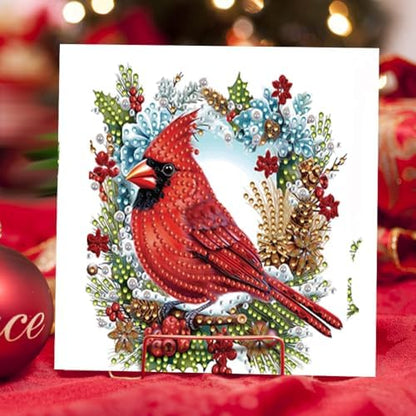 jinglinhh 6pcs Diamond Art Painting Christmas Snowman Cardinal Candle Greeting Cards with Envelopes, DIY Card Making Kits for Adults, Diamond Art Postcards Christmas Cards Craft Gifts - Image 5
