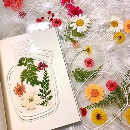 40PC Large Size Bookmark, Flower Page Clips Bookmarks, Children Gifts Handmade DIY Transparent Beautiful Flower Page, Glass Bottle Wishing Bottle Stickerr by DEARPIH