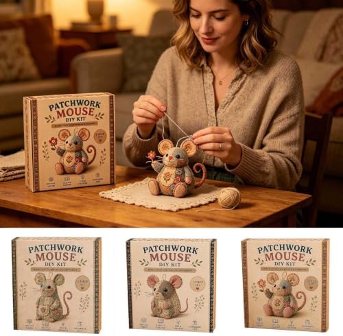 DIY Patchwork Animal Kit, Complete Handmade Sewing Set for Beginners, Create Cute Mice, Sheep, Koala, Patchwork Stitching Project for Craft Lovers (Style 2) - Image 5