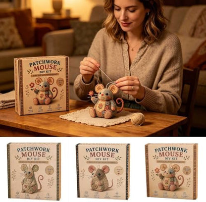 DIY Patchwork Animal Kit, Complete Handmade Sewing Set for Beginners, Create Cute Mice, Sheep, Koala, Patchwork Stitching Project for Craft Lovers (Style 2) - Image 5