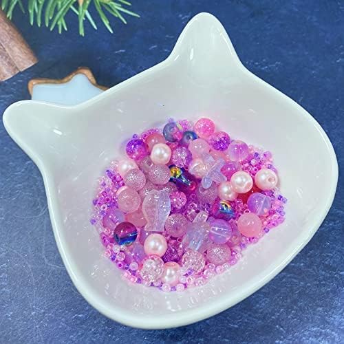 Assorted Glass Resin Beads Multi Size Colors Smooth Cracked Gravel Millet Spacer Beads for Bracelets Necklace Earring DIY Jewelry Making Craft(Sakura Pink Series) - Image 2