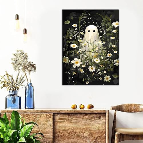 Halloween Framed Paint by Numbers Kits for Adults 12x16in with Wooden Easel - Image 4