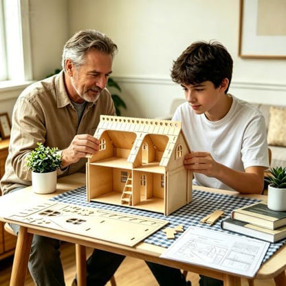 3D Puzzle House Wooden Model Kit DIY Miniature Dollhouse - Image 6