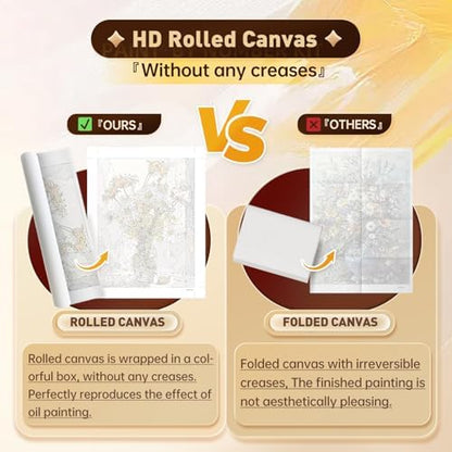 Qaisxoty Paint by Numbers Kits for Adults, 2 Pack Rolled Canvsa Lake Landscape Paint by Numbers KIt for Beginners, DIY Acrylic Painting by Number Kit for Great Gift Home Decor - 12” x 16” - Image 4