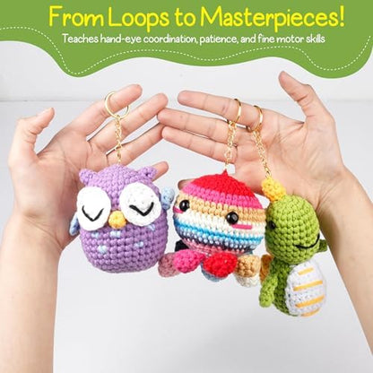 Crochet Kit for Beginners, Crochet Animal Kit with Video Tutorials & Soft Yarn, Craft Kits for Teens & Adults: Penguin, Dinosaur & Octopus Amigurumi Crochet Kit, Easy Knitting Kit, Crafts Crochet Kits - Image 6