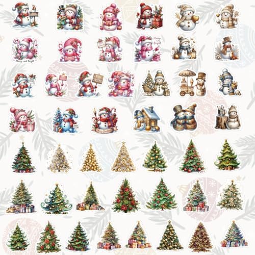 108 PCS Vintage Christmas Stickers for Holiday Crafting - Premium Waterproof Decorative Sheets (Santa, Snowmen, Wreaths) for Scrapbooking, Gift Wrapping & Festive Décor - Image 2