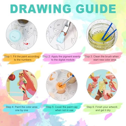 Framed Paint by Numbers Kit for Adults, Cocktail Cheers, 8 x 12 Inch - Image 6